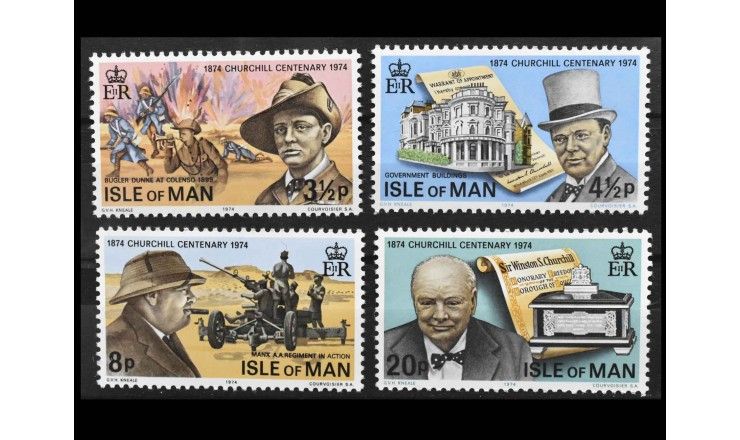 Остров Мэн 1974 г. "100 лет со дня рождения Уинстона Черчилля" Остров Мэн 1974 г. "100 лет со дня рождения Уинстона Черчилля"