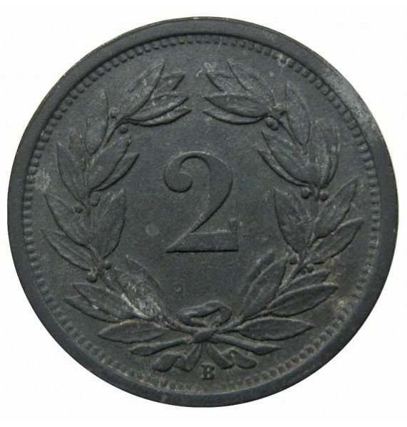 Швейцария 2 раппена 1945 г.