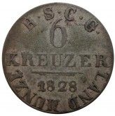 Саксен-Кобург-Гота 6 крейцеров 1828 г. ЕК  