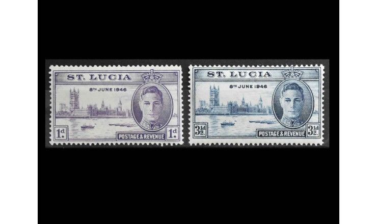 Сент-Люсия 1946 г. "Окончание Второй мировой войны"