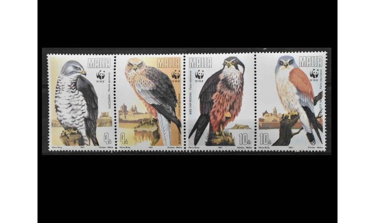 Мальта 1991 г. "Исчезающие виды: Хищные птицы" 