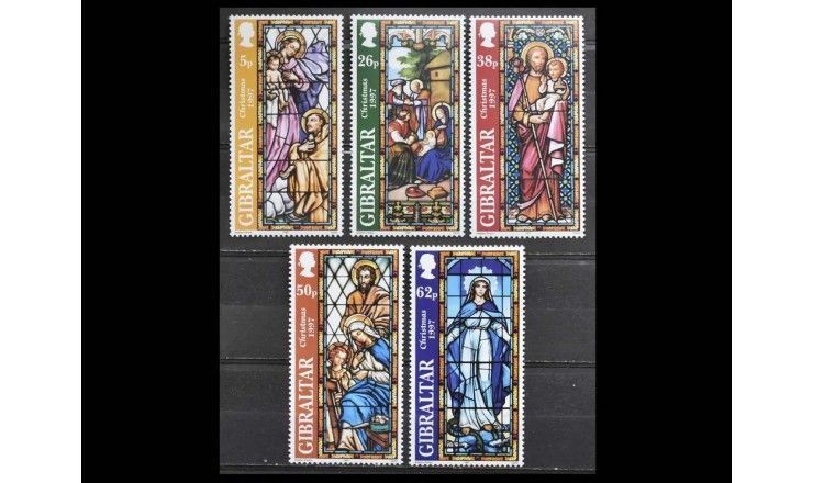 Гибралтар 1997 г. "Рождество: Церковные витражи"