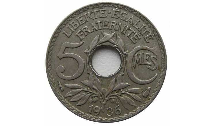 Франция 5 сантимов 1936 г. Франция 5 сантимов 1936 г.