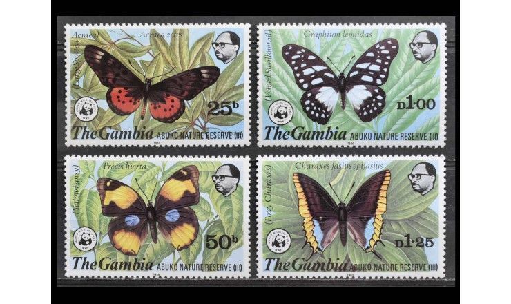 Гамбия 1980 г. "Бабочки"