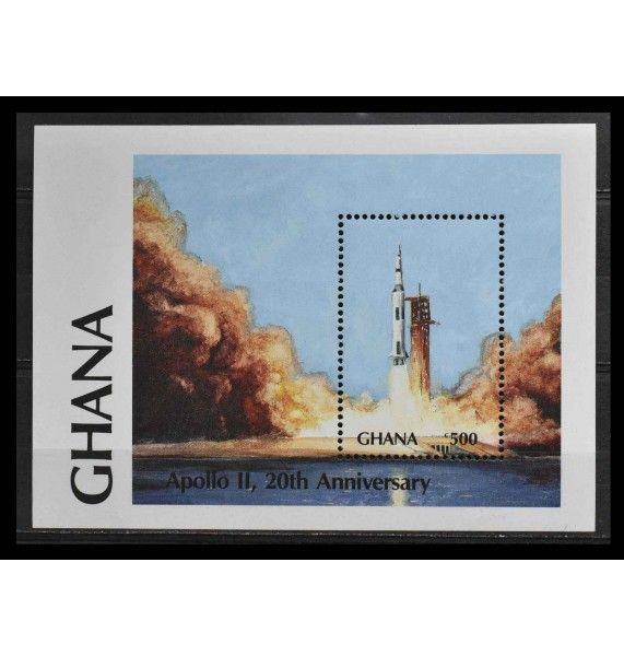 Гана 1989 г. "1-я высадка на Луну"