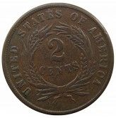 США 2 цента 1865 г.