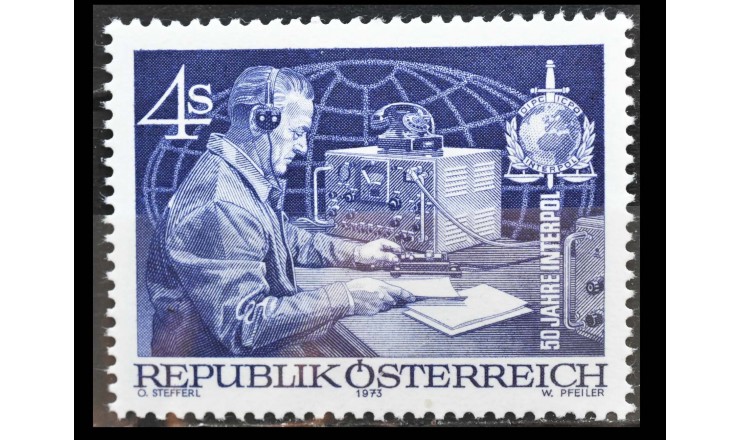 Австрия 1973 г. "50-летие Интерпола"
