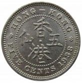 Гонконг 5 центов 1938 г.