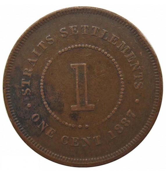 Стрейтс Сетлментс 1 цент 1887 г.