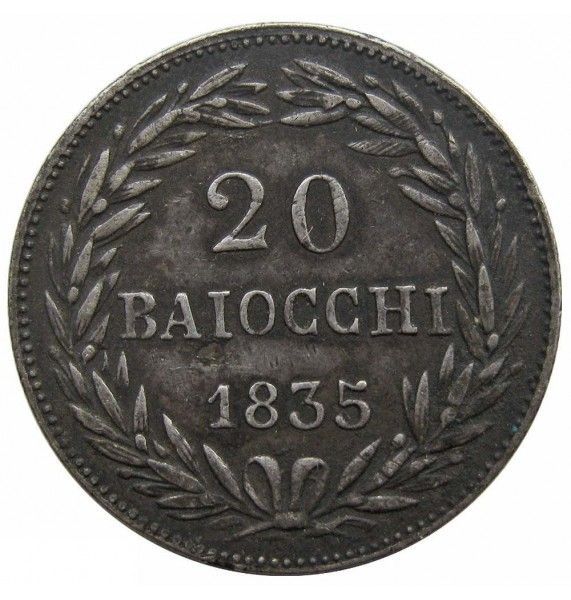 Ватикан (Папская область) 20 байоччо 1835 г.