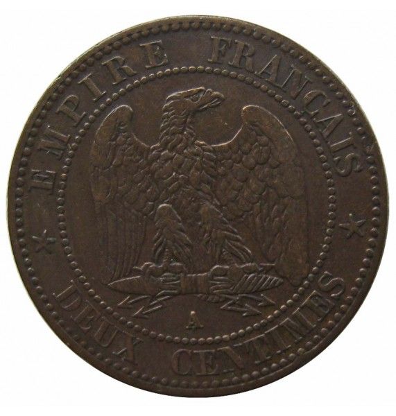 Франция 2 сантима 1861 г. A