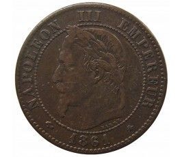 Франция 2 сантима 1861 г. A