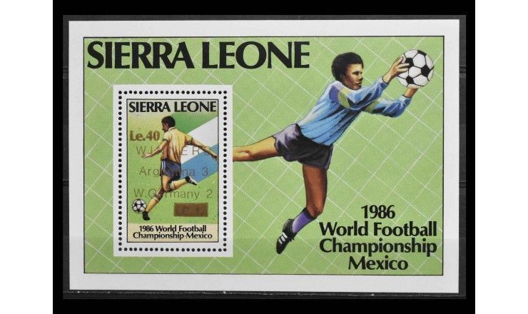 Сьерра-Леоне 1986 г. "Чемпионат мира по футболу 1986 года в Мексике" (надпечатка) 