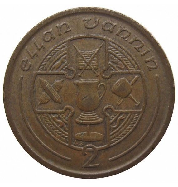 Остров Мэн 2 пенса 1989 г. AB