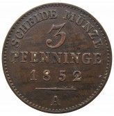 Пруссия 3 пфеннига 1852 г. A