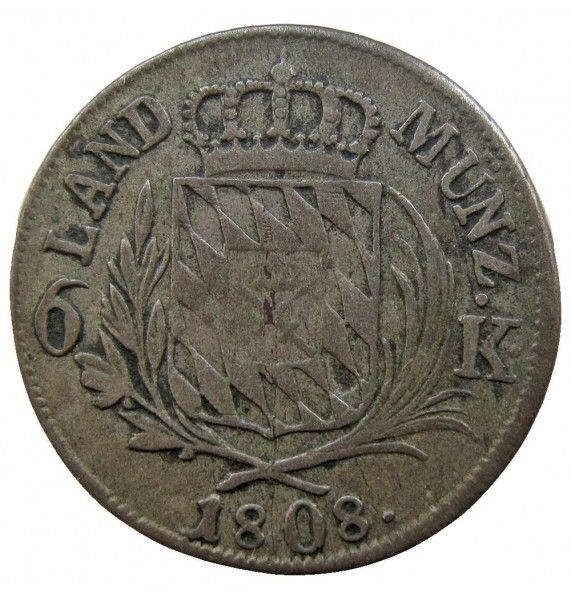 Бавария 6 крейцеров 1808 г.
