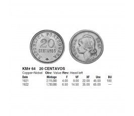 Ангола 20 сентаво 1922 г.