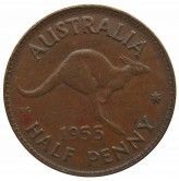 Австралия 1/2 пенни 1955 г.