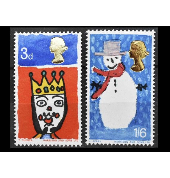 Великобритания 1966 г. "Рождество: детские рисунки"