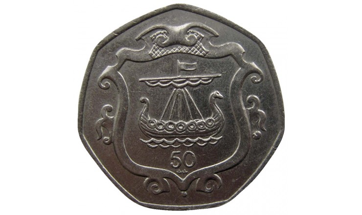 Остров Мэн 50 пенсов 1984 г. AA