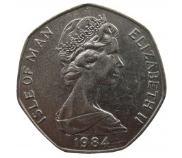 Остров Мэн 50 пенсов 1984 г. AA