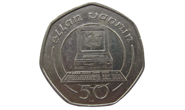 Остров Мэн 50 пенсов 1990 г. AA