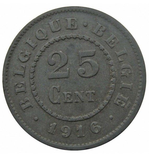 Бельгия 25 сантимов 1916 г.