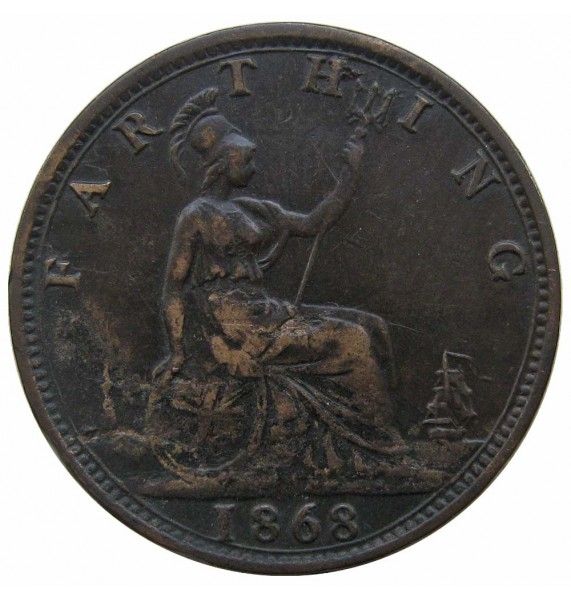Великобритания 1 фартинг 1868 г.
