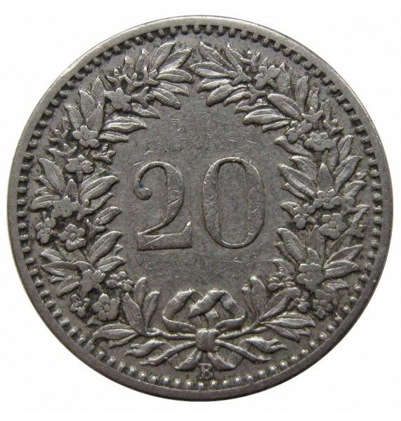 Швейцария 20 раппен 1902 г.