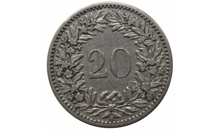 Швейцария 20 раппен 1902 г.