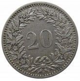Швейцария 20 раппен 1893 г.