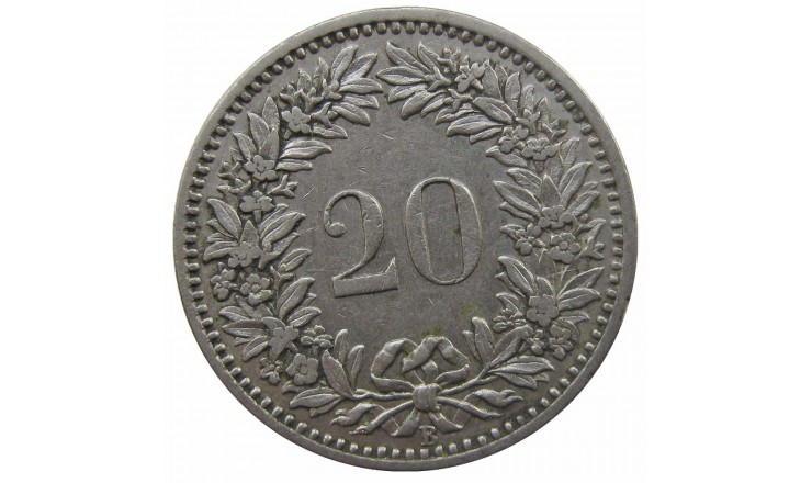 Швейцария 20 раппен 1893 г.