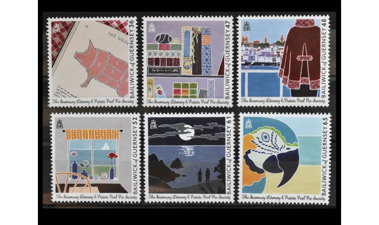 Гернси 2011 г. "Иллюстрация романа «Клуб любителей книг и пирогов из картофельных очистков»"