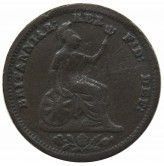 Великобритания 1/2 фартинга 1837 г. (деформация)