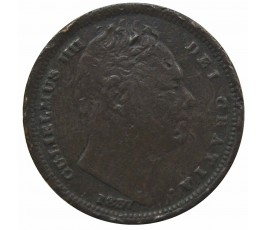 Великобритания 1/2 фартинга 1837 г. (деформация)