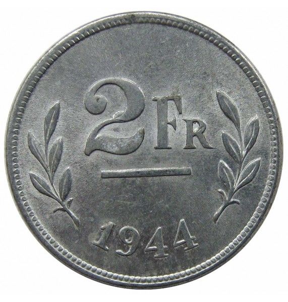 Бельгия 2 франка 1944 г.