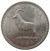 Родезия 2 1/2 шиллинга (25 центов) 1964 г.