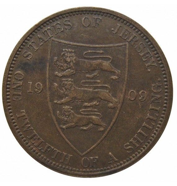 Джерси 1/12 шиллинга 1909 г. Джерси 1/12 шиллинга 1909 г.