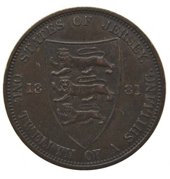 Джерси 1/12 шиллинга 1881 г.