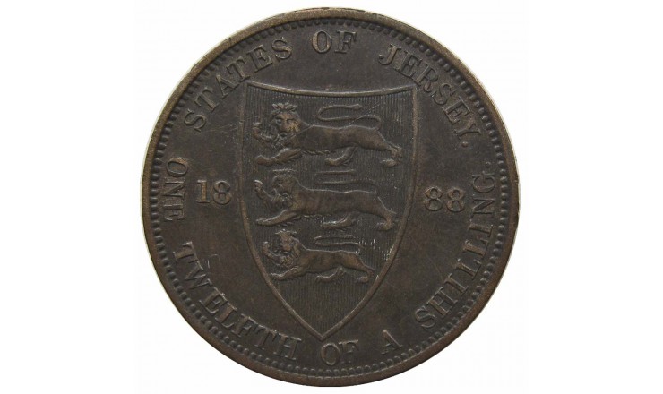 Джерси 1/12 шиллинга 1888 г.