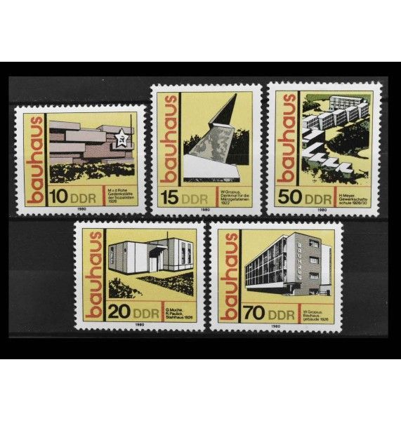 ГДР 1980 г. "Школа искусства и ремесел Баухаус" ГДР 1980 г. "Школа искусства и ремесел Баухаус"