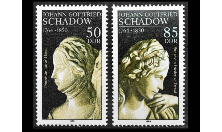 ГДР 1989 г. "225-летие со дня рождения Иоганна Готфрида Шедоу"