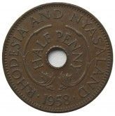 Родезия и Ньясаленд 1/2 пенни 1958 г.