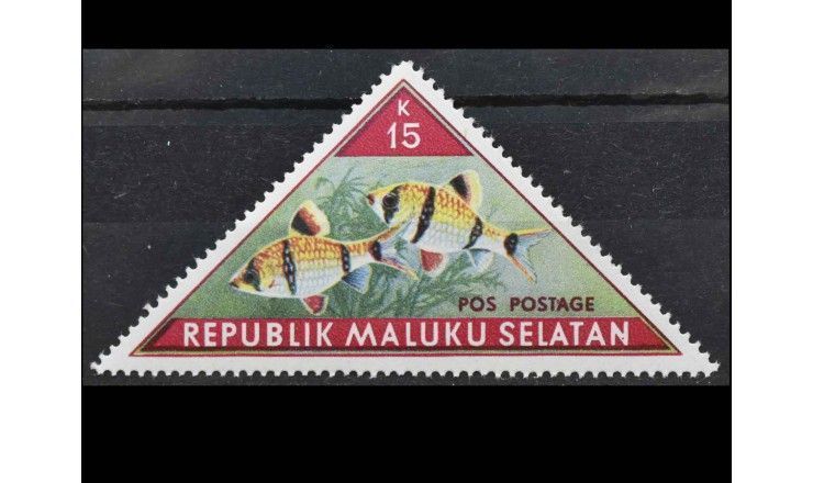 Индонезия (Республика Южно-Молуккских островов) 1953 г. "Рыбы" Индонезия (Республика Южно-Молуккских островов) 1953 г. "Рыбы"