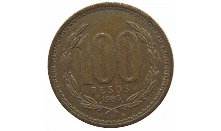 Чили 100 песо 1986 г. Чили 100 песо 1986 г.