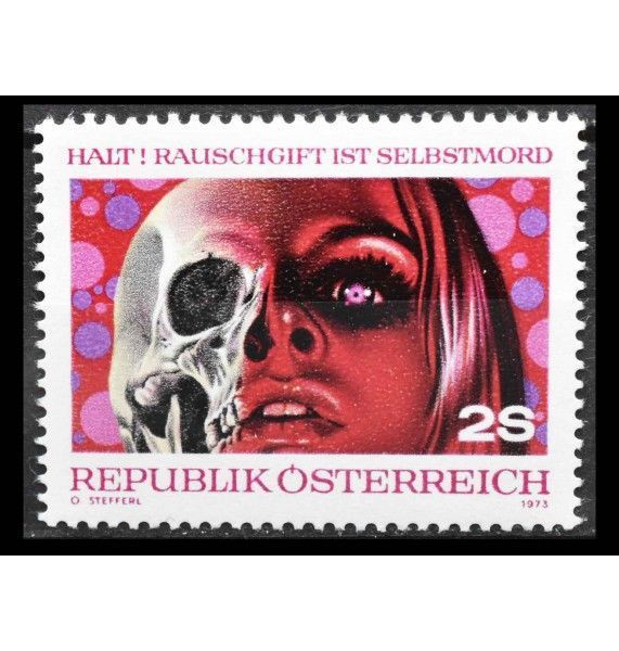 Австрия 1973 г. "Остерегайтесь злоупотребления наркотиками"