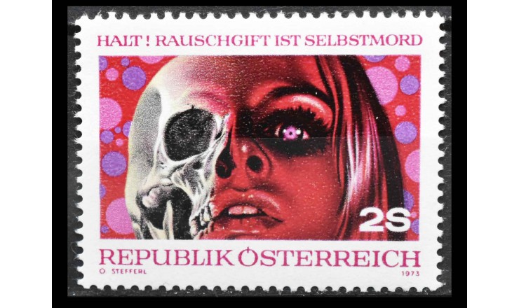 Австрия 1973 г. "Остерегайтесь злоупотребления наркотиками"