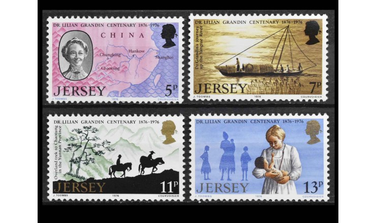 Джерси 1976 г. "Столетие со дня рождения доктора Лилиан Мэри Грандин" Джерси 1976 г. "Столетие со дня рождения доктора Лилиан Мэри Грандин"