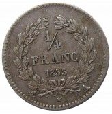 Франция 1/4 франка 1833 г. А
