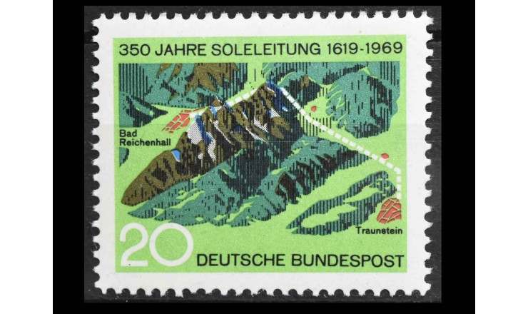 ФРГ 1969 г. "Линия рассола в Бад-Райхенхалле"